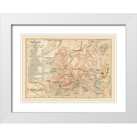 Teplice Czech Republic Europe - Baedeker 1910 White Modern Wood Framed Art Print with Double Matting by Baedeker