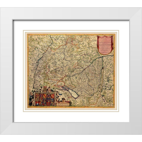 Grand Duchy of Baden Germany - De Wit 1688 White Modern Wood Framed Art Print with Double Matting by De Wit