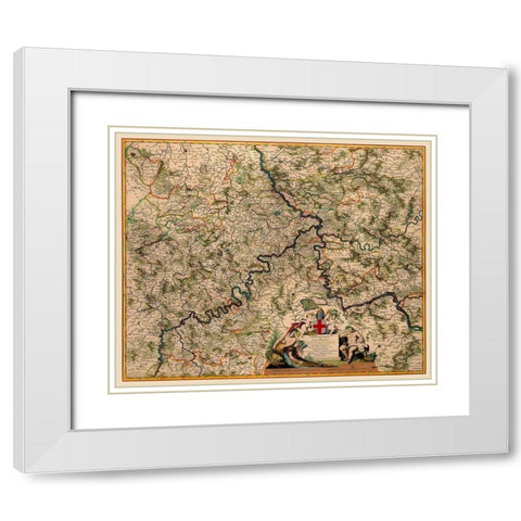 Trier Germany - De Wit 1688 White Modern Wood Framed Art Print with Double Matting by De Wit
