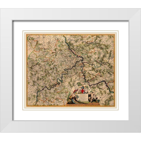 Trier Germany - De Wit 1688 White Modern Wood Framed Art Print with Double Matting by De Wit