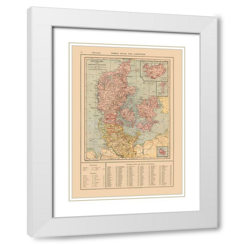 Schleswig Holstein Germany Denmark - Reynold 1921 White Modern Wood Framed Art Print with Double Matting by Reynold