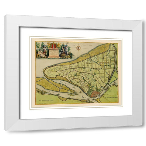 Dordrecht Netherlands - Van Nispen 1673 White Modern Wood Framed Art Print with Double Matting by Van Nispen