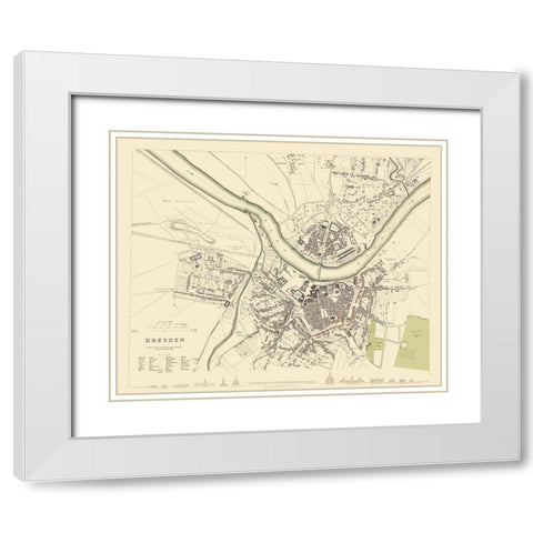 Dresden Germany - Chapman 1833 White Modern Wood Framed Art Print with Double Matting by Chapman