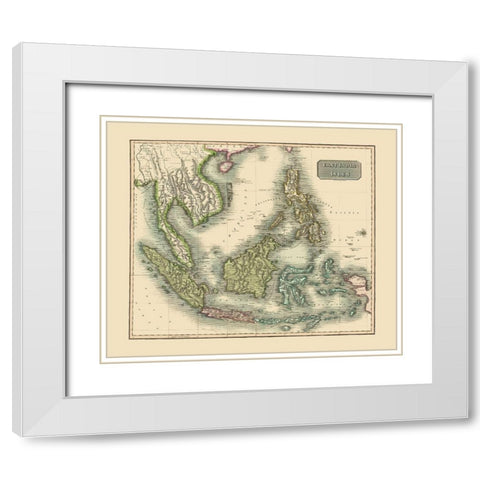 East India Isles Philippines Asia - Thomson 1814 White Modern Wood Framed Art Print with Double Matting by Thomson