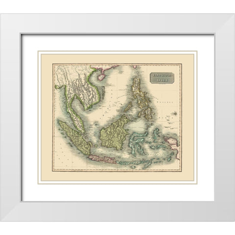 East India Isles Philippines Asia - Thomson 1814 White Modern Wood Framed Art Print with Double Matting by Thomson