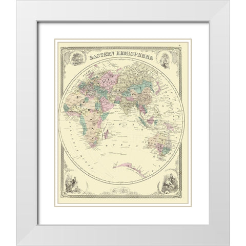 Eastern Hemisphere - Baskin 1876 White Modern Wood Framed Art Print with Double Matting by Baskin