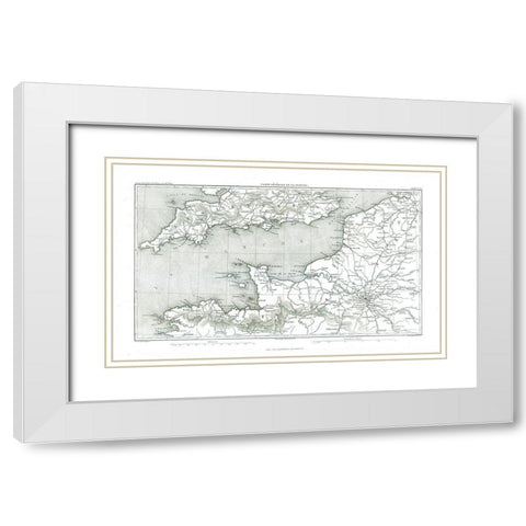 English Channel England - Thiers 1866 White Modern Wood Framed Art Print with Double Matting by Thiers