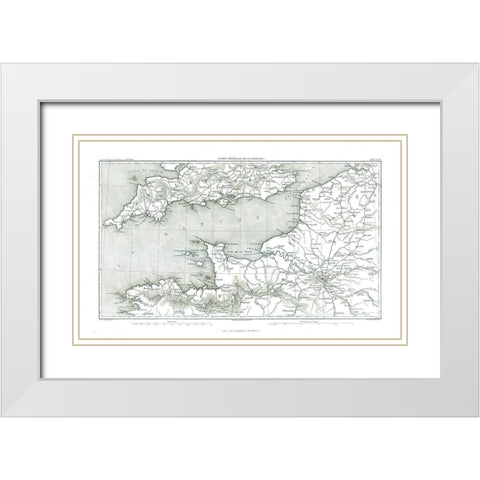 English Channel England - Thiers 1866 White Modern Wood Framed Art Print with Double Matting by Thiers