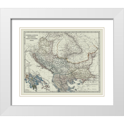 Dacia Moesia Thracia North Macedonia - Spruner White Modern Wood Framed Art Print with Double Matting by Spruner