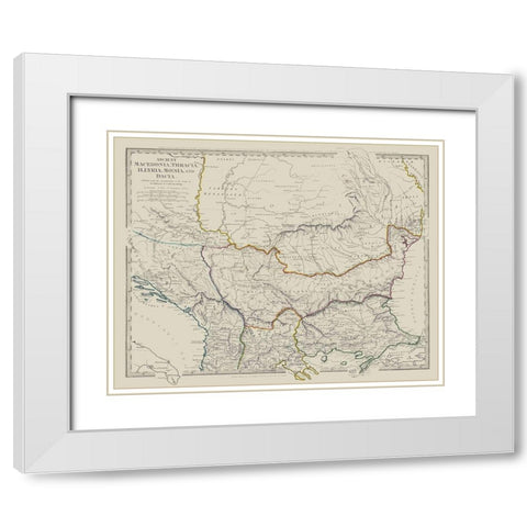 Ancient North Macedonia Thracia Illyria White Modern Wood Framed Art Print with Double Matting by Chapman