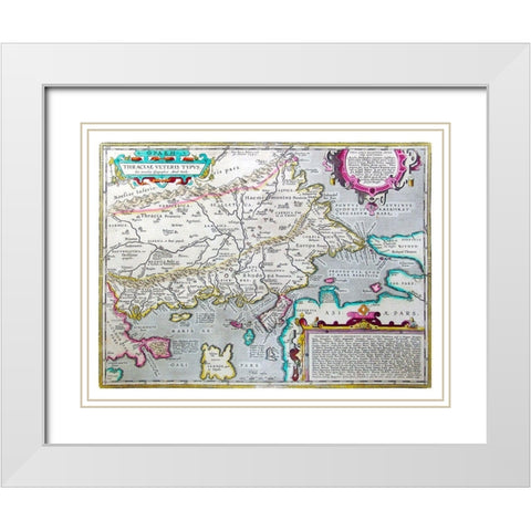 Thrace Greece Eastern Europe - Ortelius 1570 White Modern Wood Framed Art Print with Double Matting by Ortelius