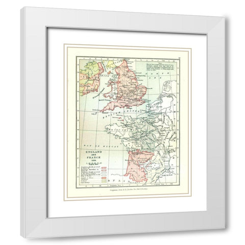 Europe England France 1259 - Gardiner 1902 White Modern Wood Framed Art Print with Double Matting by Gardiner