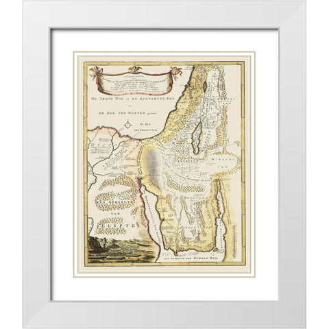 Middle East Egypt Red Sea Land of Canaan White Modern Wood Framed Art Print with Double Matting by Goetze