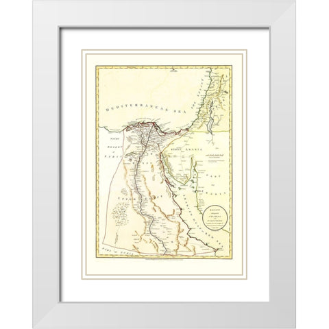 Middle East Egypt Arabia Palestine - Laurie 1801 White Modern Wood Framed Art Print with Double Matting by Laurie