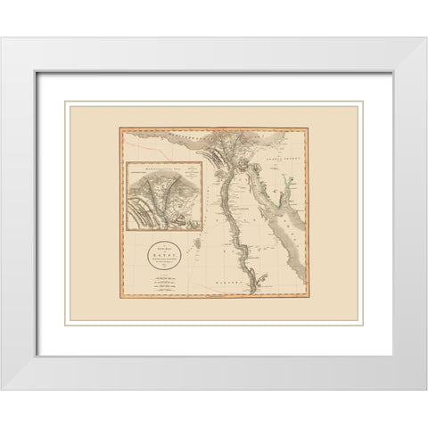 Middle East Egypt - Cary 1805 White Modern Wood Framed Art Print with Double Matting by Cary