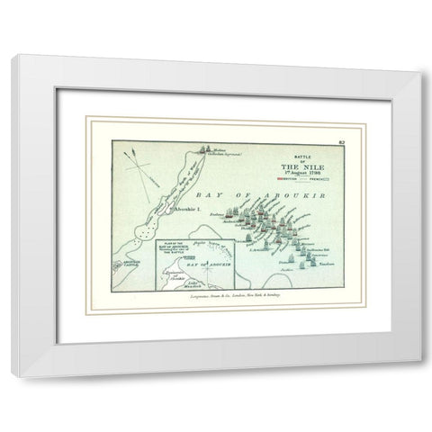 Africa Battle of the Nile 1798 Egypt White Modern Wood Framed Art Print with Double Matting by Gardiner