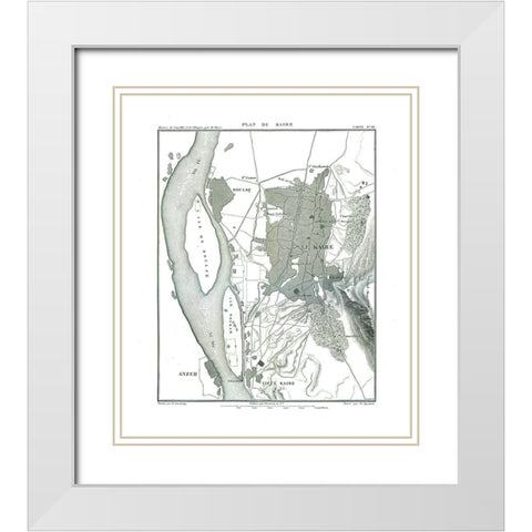 Africa Cairo Egypt - Thiers 1866 White Modern Wood Framed Art Print with Double Matting by Thiers