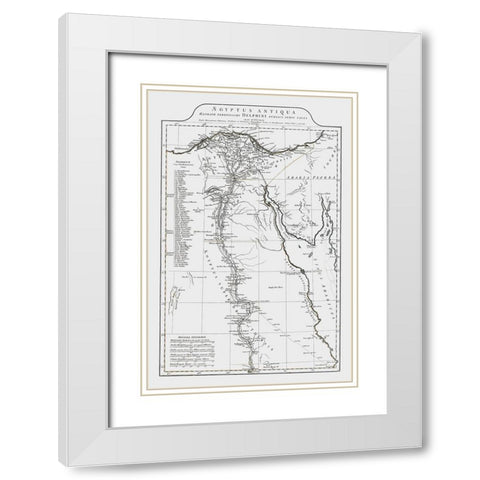Africa Ancient Egypt - DAnville 1799 White Modern Wood Framed Art Print with Double Matting by D''Anville