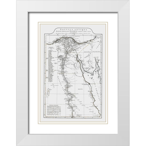 Africa Ancient Egypt - DAnville 1799 White Modern Wood Framed Art Print with Double Matting by D''Anville