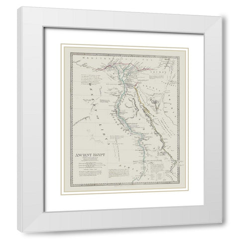 Africa Ancient Egypt -Long 1831 White Modern Wood Framed Art Print with Double Matting by Long