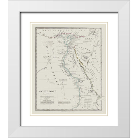 Africa Ancient Egypt -Long 1831 White Modern Wood Framed Art Print with Double Matting by Long