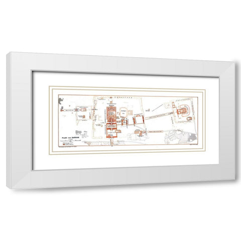 Africa Karnak Plan Egypt - Baedeker 1913 White Modern Wood Framed Art Print with Double Matting by Baedeker