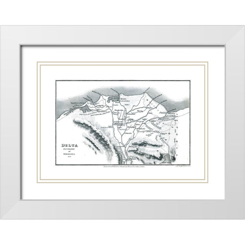 Africa Delta Egypt Herodotus - Oxford 1828 White Modern Wood Framed Art Print with Double Matting by Oxford