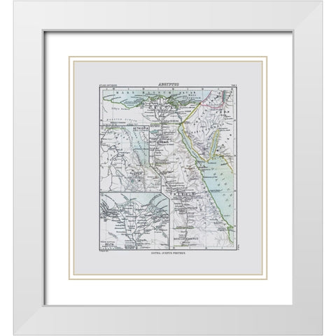 Africa Egypt - Perthes 1896 White Modern Wood Framed Art Print with Double Matting by Perthes