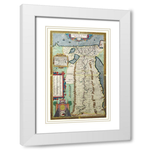 Africa Ancient Egypt - Ortelius 1570 White Modern Wood Framed Art Print with Double Matting by Ortelius