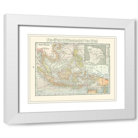 East Indies China Philippines - Cram 1898 White Modern Wood Framed Art Print with Double Matting by Cram