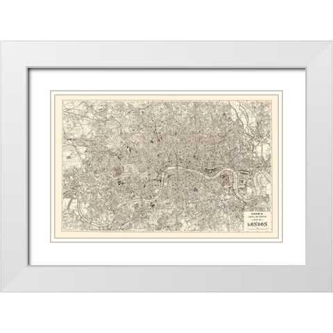 London Literary Historical England - Cook 1899 White Modern Wood Framed Art Print with Double Matting by Cook