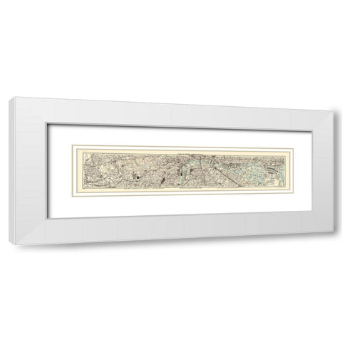 London England Central Section 3 - Bartholomew White Modern Wood Framed Art Print with Double Matting by Bartholomew