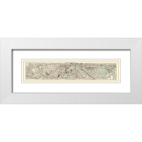 London England Central Section 3 - Bartholomew White Modern Wood Framed Art Print with Double Matting by Bartholomew