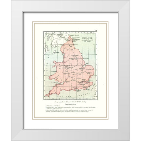 War of Roses England - Gardiner 1902 White Modern Wood Framed Art Print with Double Matting by Gardiner