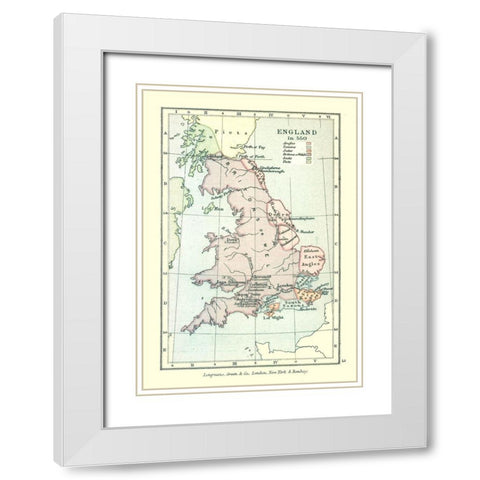 England in 550 - Gardiner 1902 White Modern Wood Framed Art Print with Double Matting by Gardiner