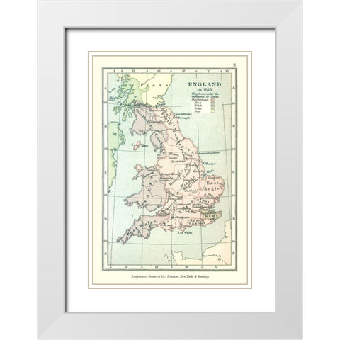England in 626 - Gardiner 1902 White Modern Wood Framed Art Print with Double Matting by Gardiner