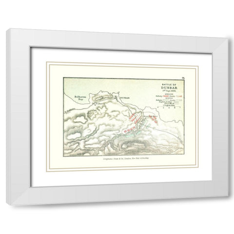 Scotland Battle of Dunbar 1650 - Gardiner 1902 White Modern Wood Framed Art Print with Double Matting by Gardiner
