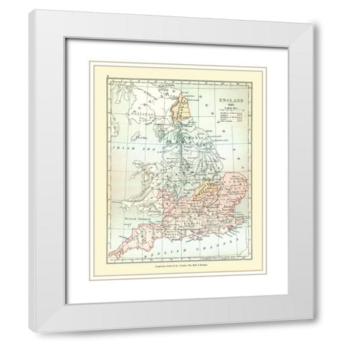 England in 1065 - Gardiner 1902 White Modern Wood Framed Art Print with Double Matting by Gardiner