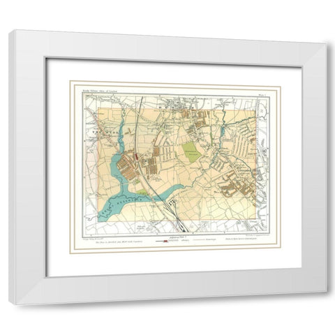 Hendon London England - Philip 1904 White Modern Wood Framed Art Print with Double Matting by Philip