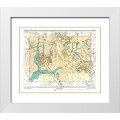 Hendon London England - Philip 1904 White Modern Wood Framed Art Print with Double Matting by Philip