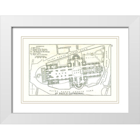St Pauls Cathedral England - Philip 1904 White Modern Wood Framed Art Print with Double Matting by Philip