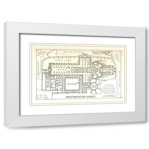 Westminster Abbey England - Philip 1904 White Modern Wood Framed Art Print with Double Matting by Philip