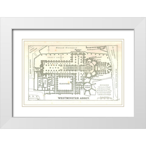 Westminster Abbey England - Philip 1904 White Modern Wood Framed Art Print with Double Matting by Philip