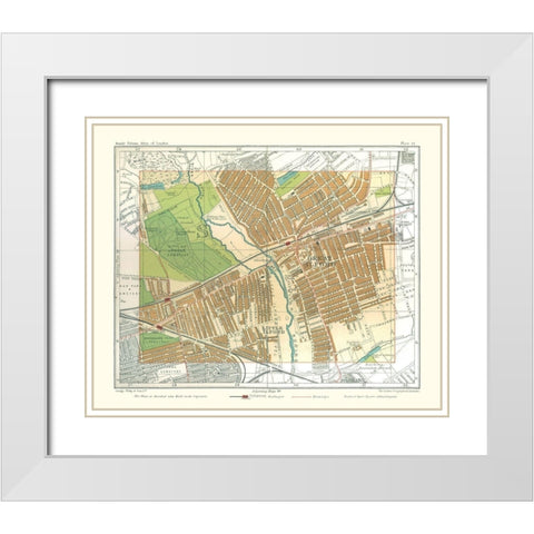 Great Ilford London England - Philip 1904 White Modern Wood Framed Art Print with Double Matting by Philip