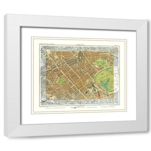 Regents Park London England - Philip 1904 White Modern Wood Framed Art Print with Double Matting by Philip