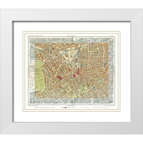 Islington London England - Philip 1904 White Modern Wood Framed Art Print with Double Matting by Philip