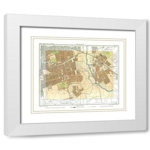 East Ham London England - Philip 1904 White Modern Wood Framed Art Print with Double Matting by Philip