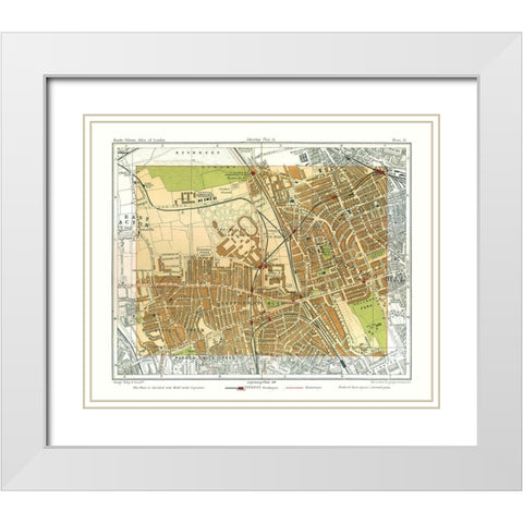 Shepherds Bush London England - Philip 1904 White Modern Wood Framed Art Print with Double Matting by Philip