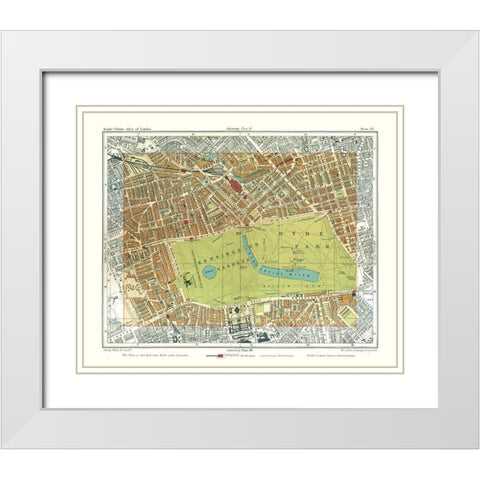 Hyde Park London England - Philip 1904 White Modern Wood Framed Art Print with Double Matting by Philip