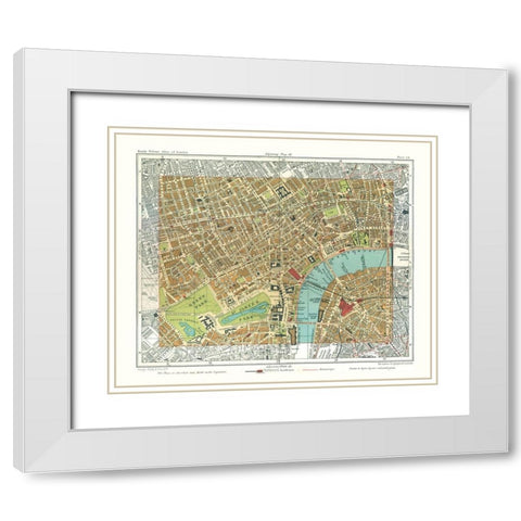 Victoria Embankment London England - Philip 1904 White Modern Wood Framed Art Print with Double Matting by Philip